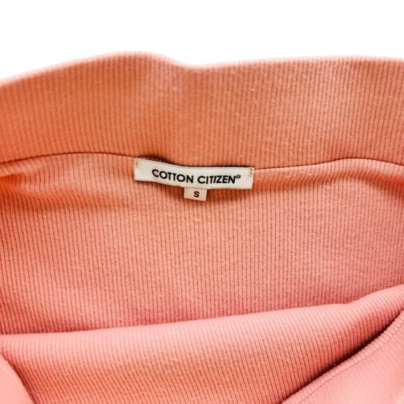 Cotton Citizen 2pc Crop Tee Midi Skirt Set Peach Size Small Ribbed Cotton - Picture 6 of 8